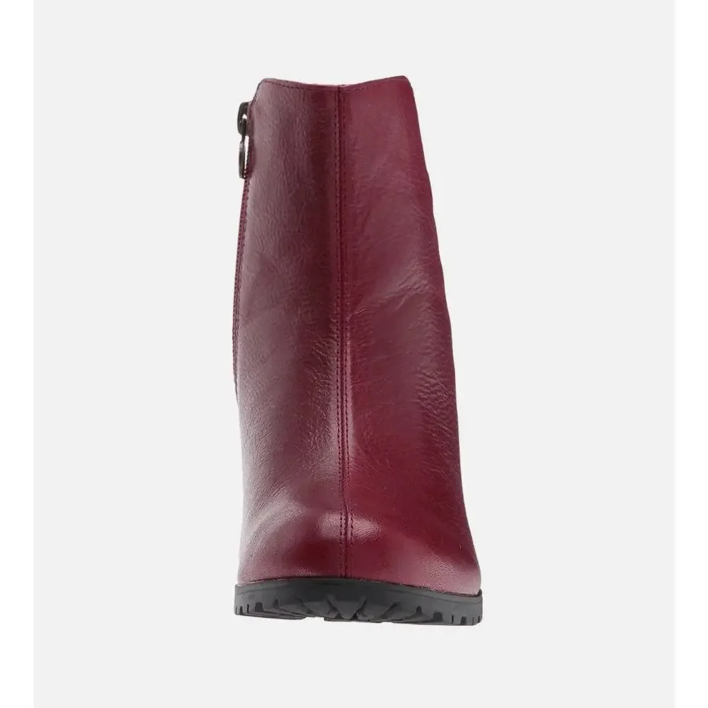 Jambu Amal Leather Boots 11 Red Wine NWT Ankle Booties Boho Art to Wear